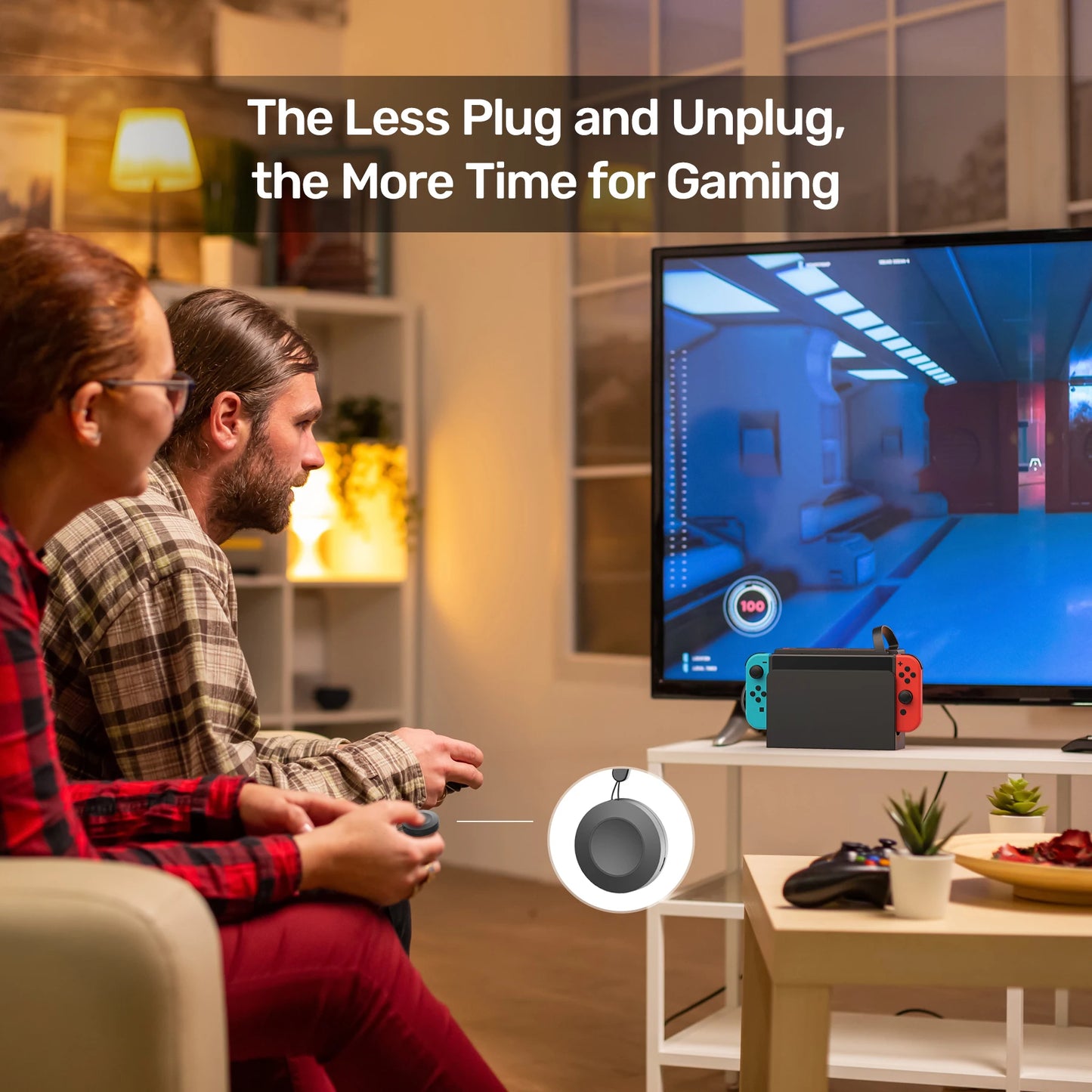 Alxum D1100B For Nintendo Switch Game Card Reader with Wireless Remote Gaming Gamers Accessories Plug & Play USB Powered Black