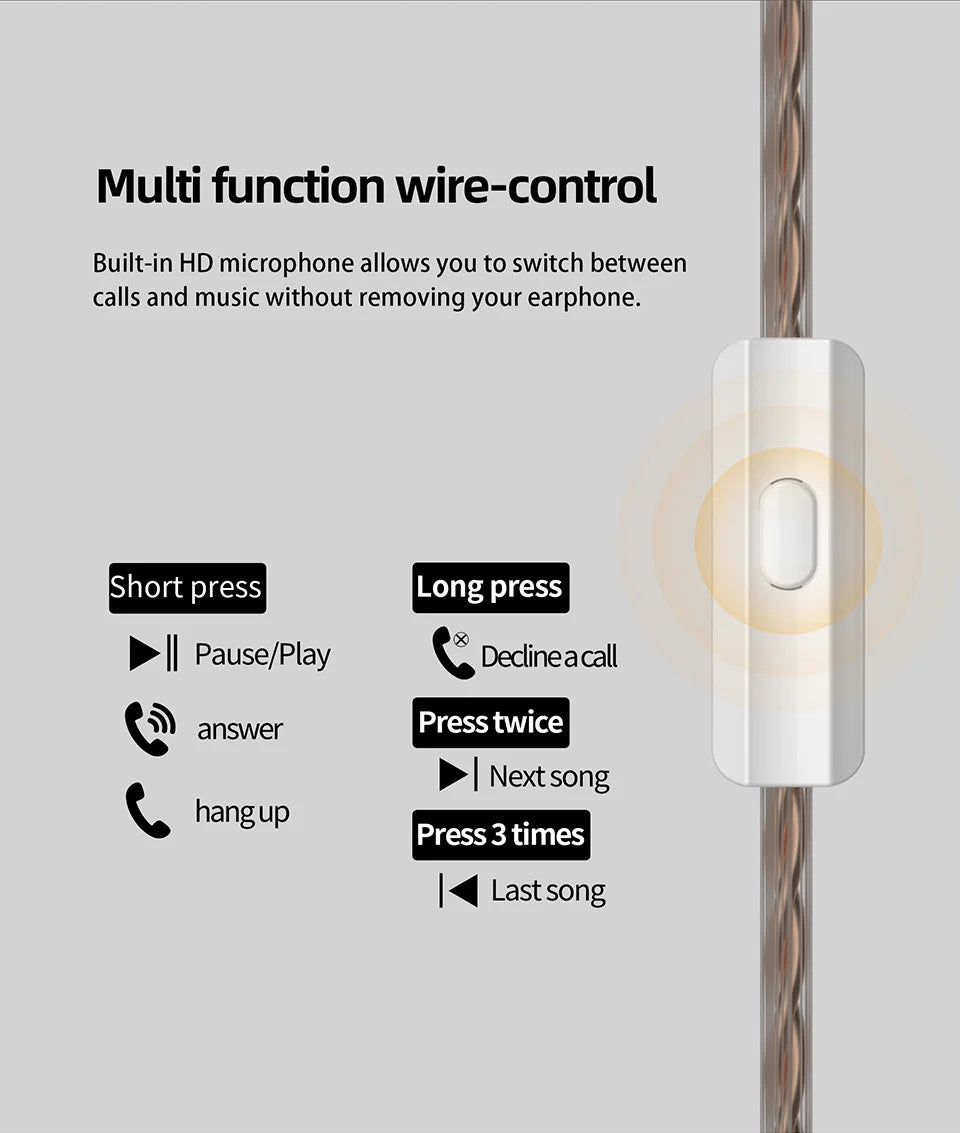 KZ DQS Metal Wired Earphones In Ear Monitor Earbuds Headset HiFi Sport Game Music Headphones With Microphone Detachable Cable