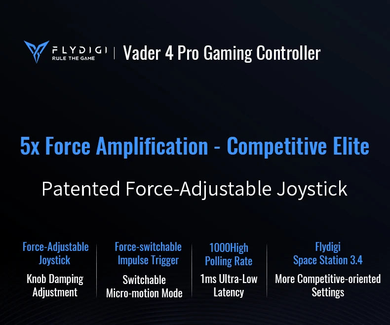 Flydigi Vader 4 Pro Gaming Controller With Hall Rocker Athletic Vibrate Trigger Switch 1000Hz Gamepad For Mobile Switch TV PC