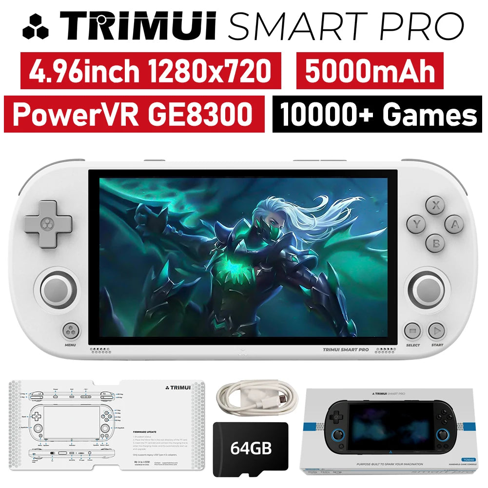 Trimui Smart Pro Handheld Game Console 4.96''IPS Screen Linux System RGB Joystick Video Game Console Gift 30000+ Games
