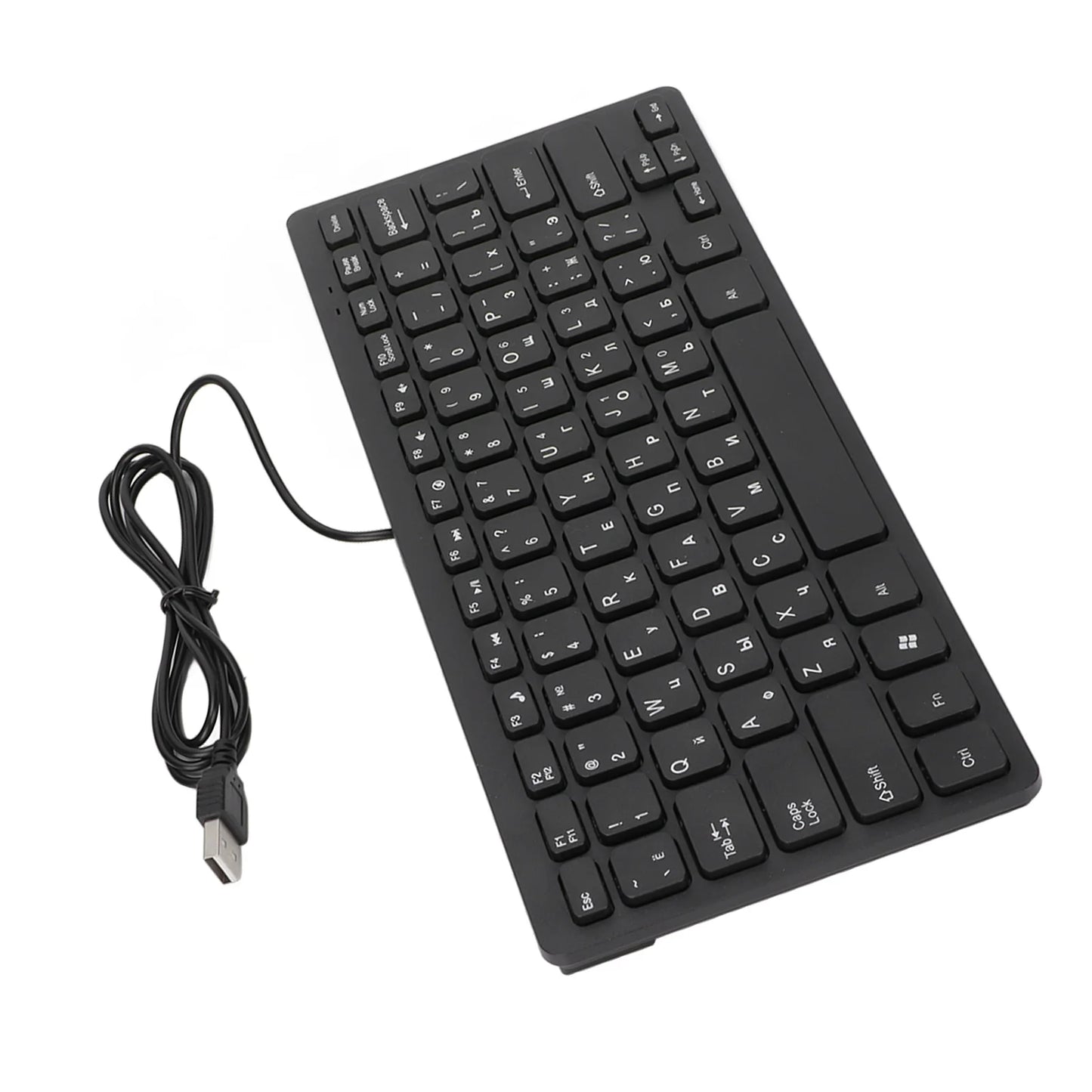 78 Keys German Russian French Keyboard USB Wired Desktop Computer Small Language Keyboard for Home PC Laptop