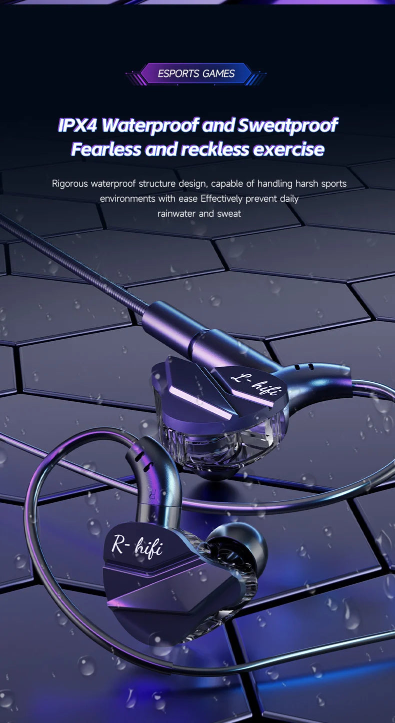 Gamer Gaming Headphones with HD Microphone 3.5mm&TypeC In-ear Headphones Wired Earphone HiFi Stereo Headset for IPhone Samsung