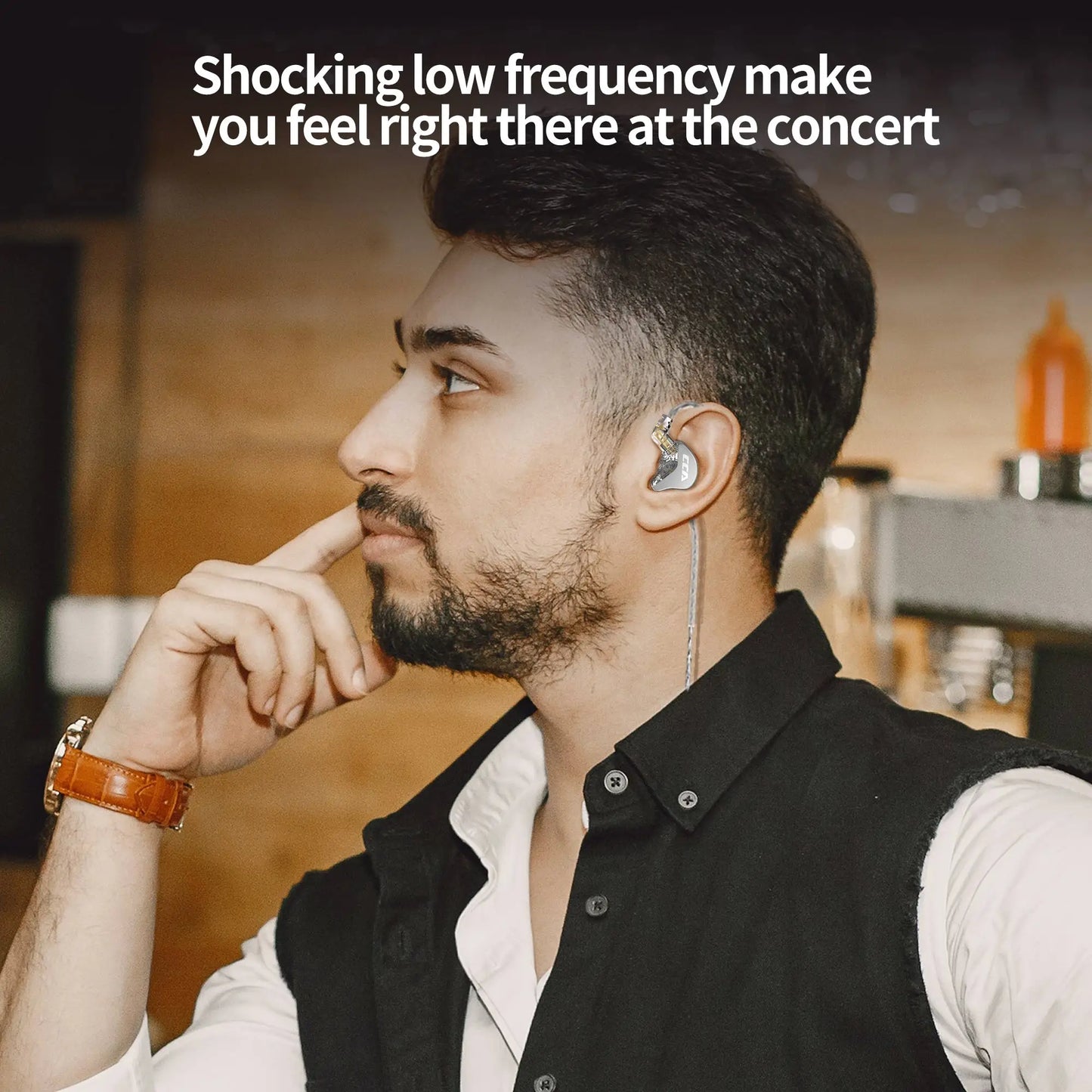 CCA CRA In Ear Headphones Ultra-Thin Diaphragm Dynamic Driver IEM Earphones Bass Wired Gaming Earbuds with Detachable Cable