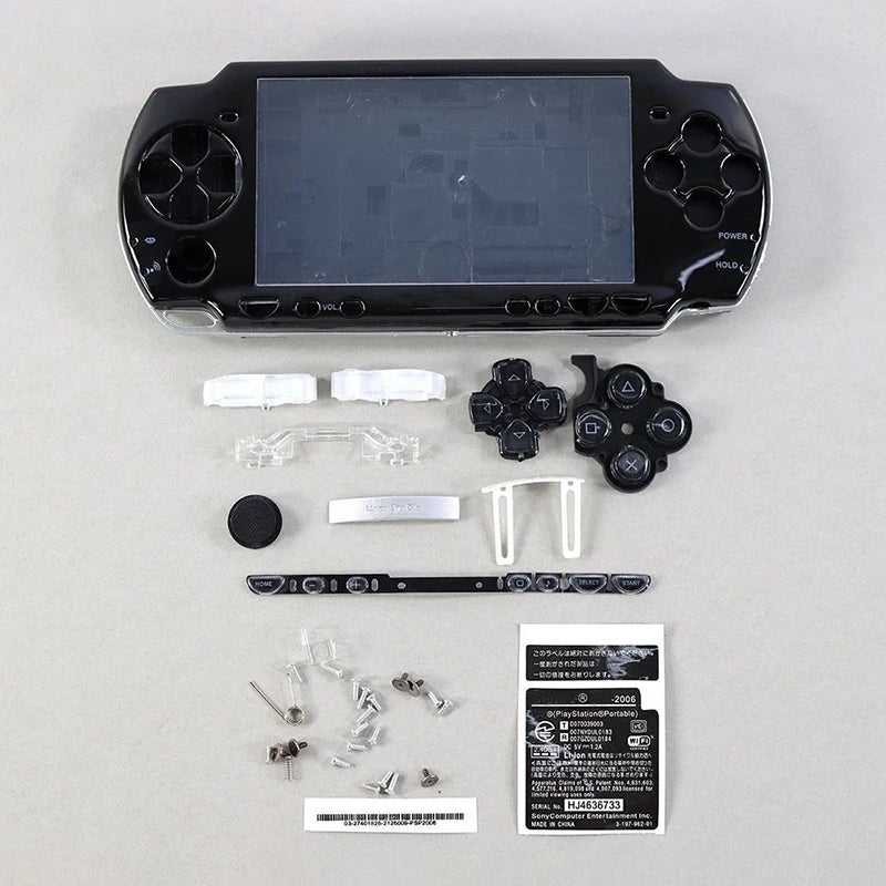 1SET For PSP 2000 Full Housing Shell Cover Case with Button Kit Replacement Label Sticker Top Bottom Faceplate for PSP2000 Game