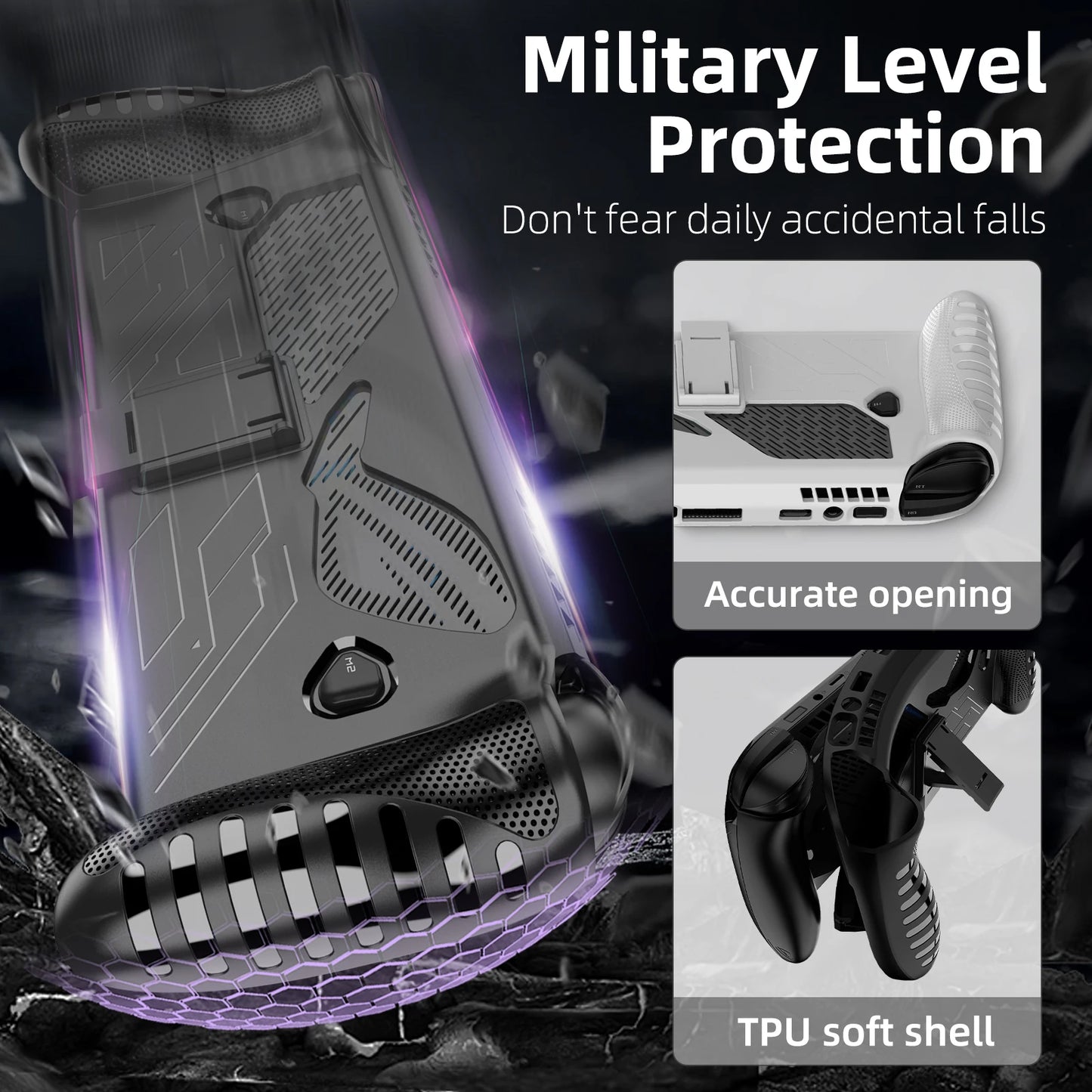 TPU Case for ROG Xbox Ally / Ally X Protective Cover Skin with Kickstand Shockproof Anti-Slip Gaming Console Shell Accessories