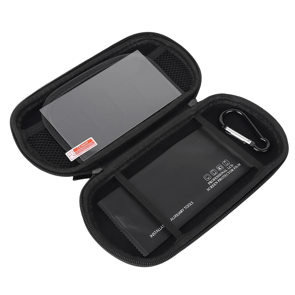 Hard EVA Carrying Case with Tempered Glass Film Handheld Game Console Case Waterproof for Trimui Smart Pro Handheld Game Console