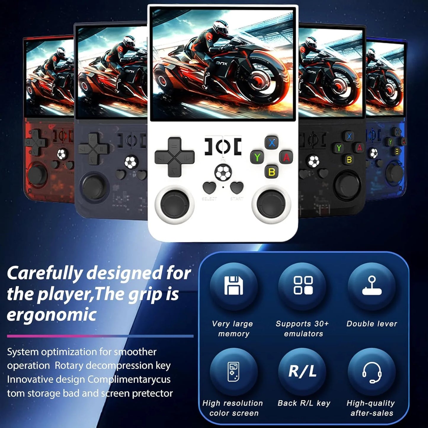 R36 pro Open Source Retro Handheld Video Game Console with 3.5 Inch IPS Screen 128GB Portable Pocket Linux System Gaming Player