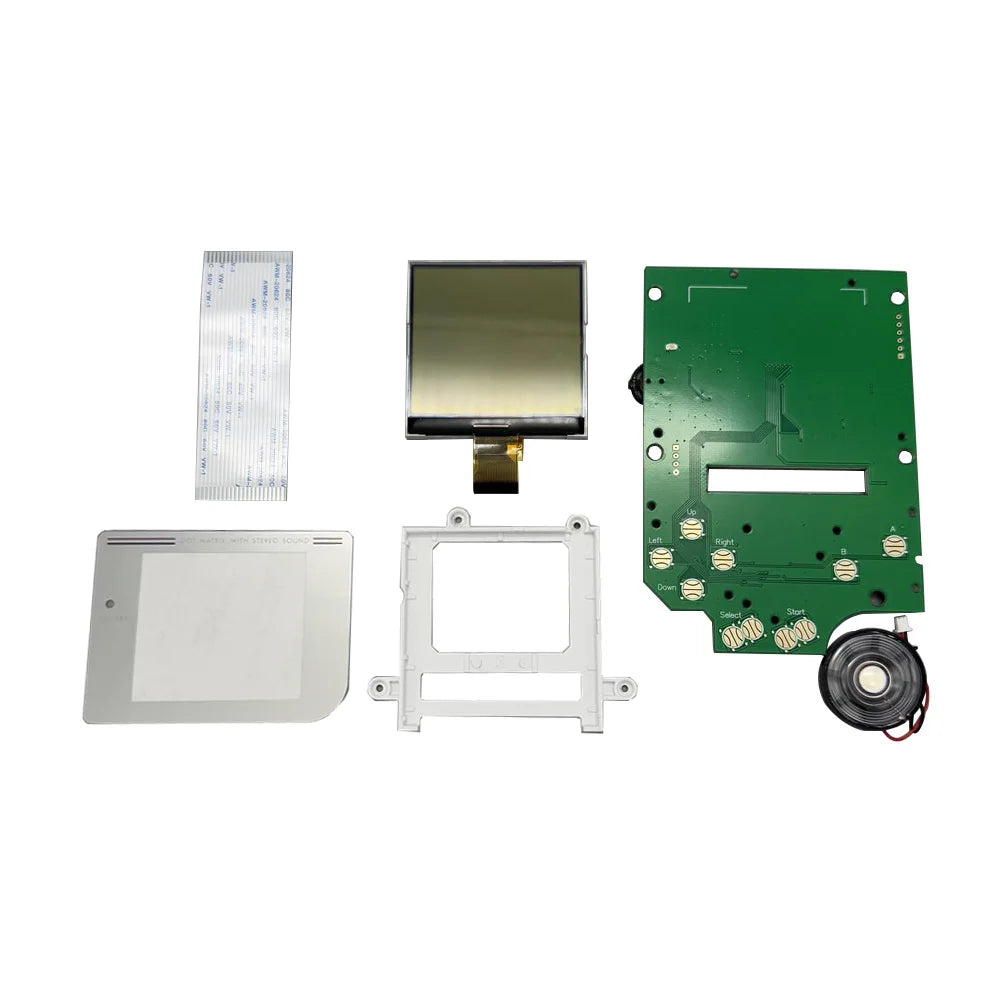 2.5" Grayscale IPS LCD ScreenKits for GameBoy GB DMG Original Size Pixel-Perfect High-Brightness LCD, No Shell Cutting Required