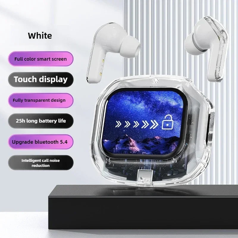 Wireless Bluetooth-compatible Earphones Intelligent Touch Color LCD Screen TWS Earbuds HIFI Noise Reduction Stereo Earphones