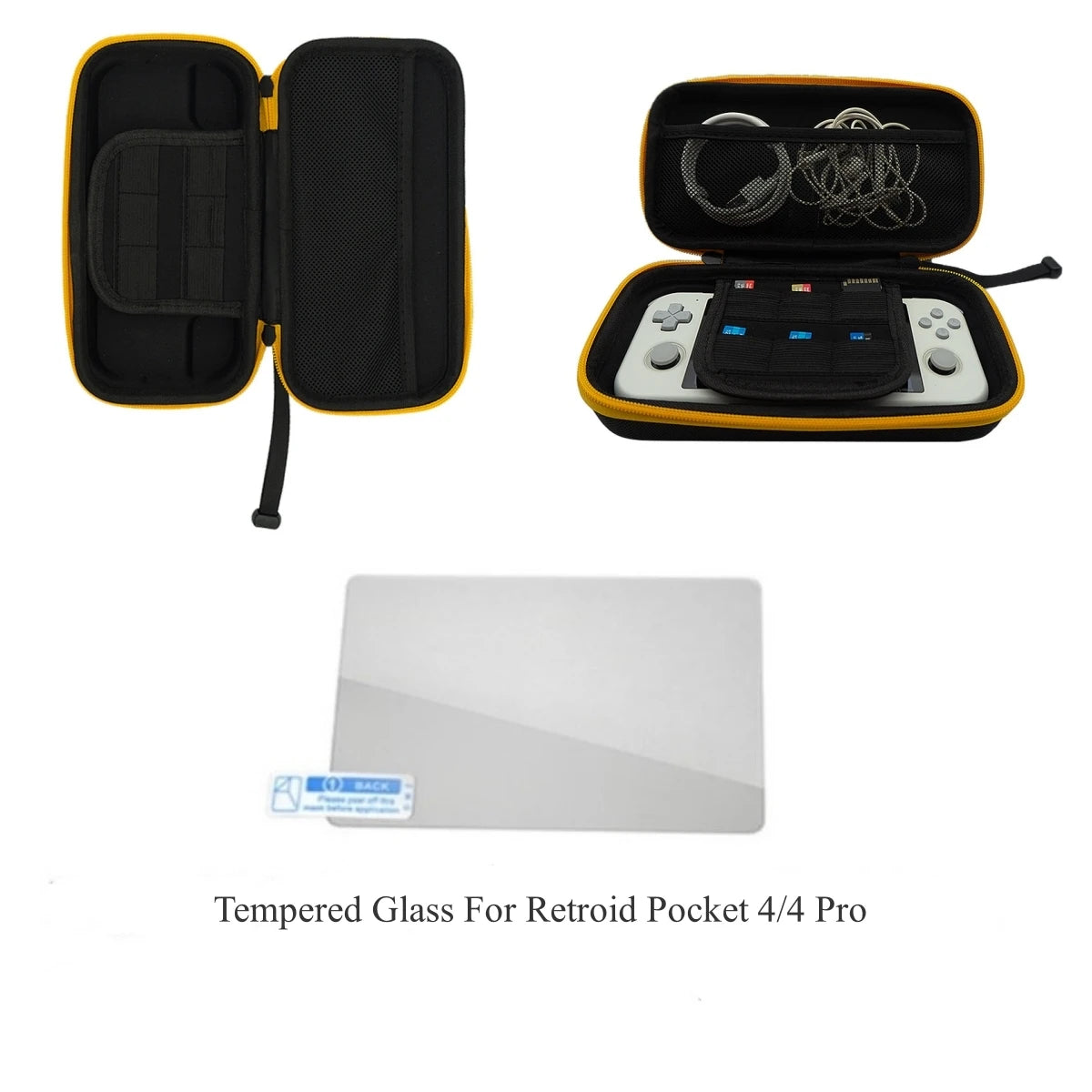 Retroid Pocket 4 Pro Case RP3+ RP4 Retroid 3 3+ 4 Console Storage Bag Cases With Tempered Glass Game Accessories Bags