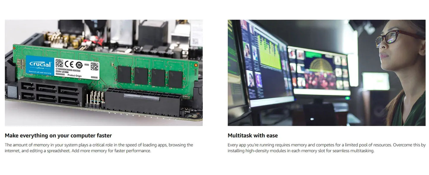 Crucial Memoria RAM DDR3 DDR3L 4GB 8GB 1600MHz 1333 1866MHz DIMM Memory 1.35V 1.5V 240Pin PC3-10600 PC3L-12800 14900 For Desktop