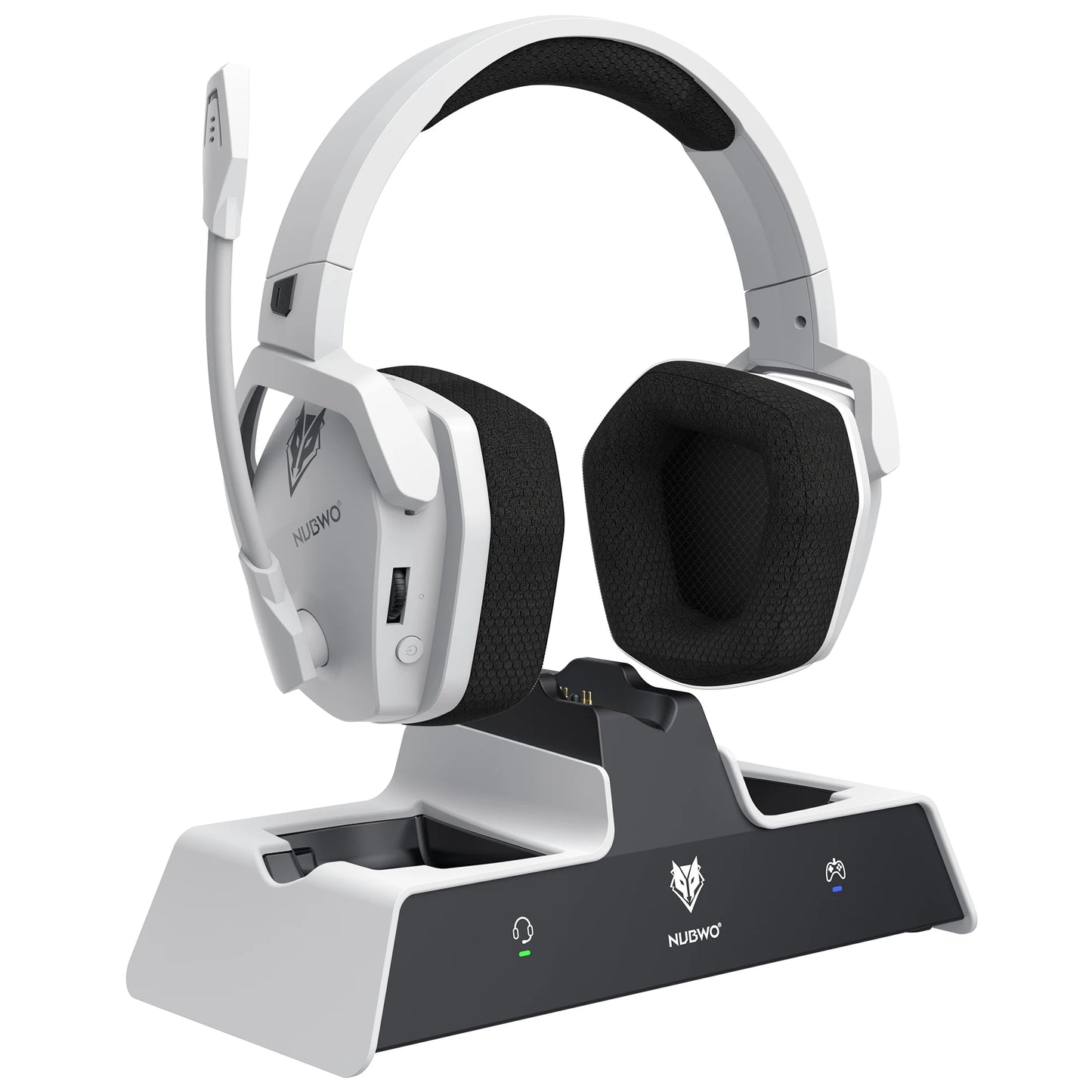 NUBWO G06 Pro Wireless Headsets Gamer with Charging Station for Headset and PS5 Controller Gaming Headphones Long Battery Life