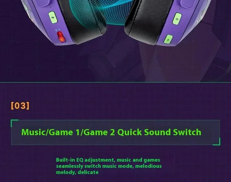 VALKYRIE  VK S1 Gaming Headphones 3-Mode Wireless Bluetooth HiFi 50mm Large Dynamic Low Latency Esports Chip Custom Earphones