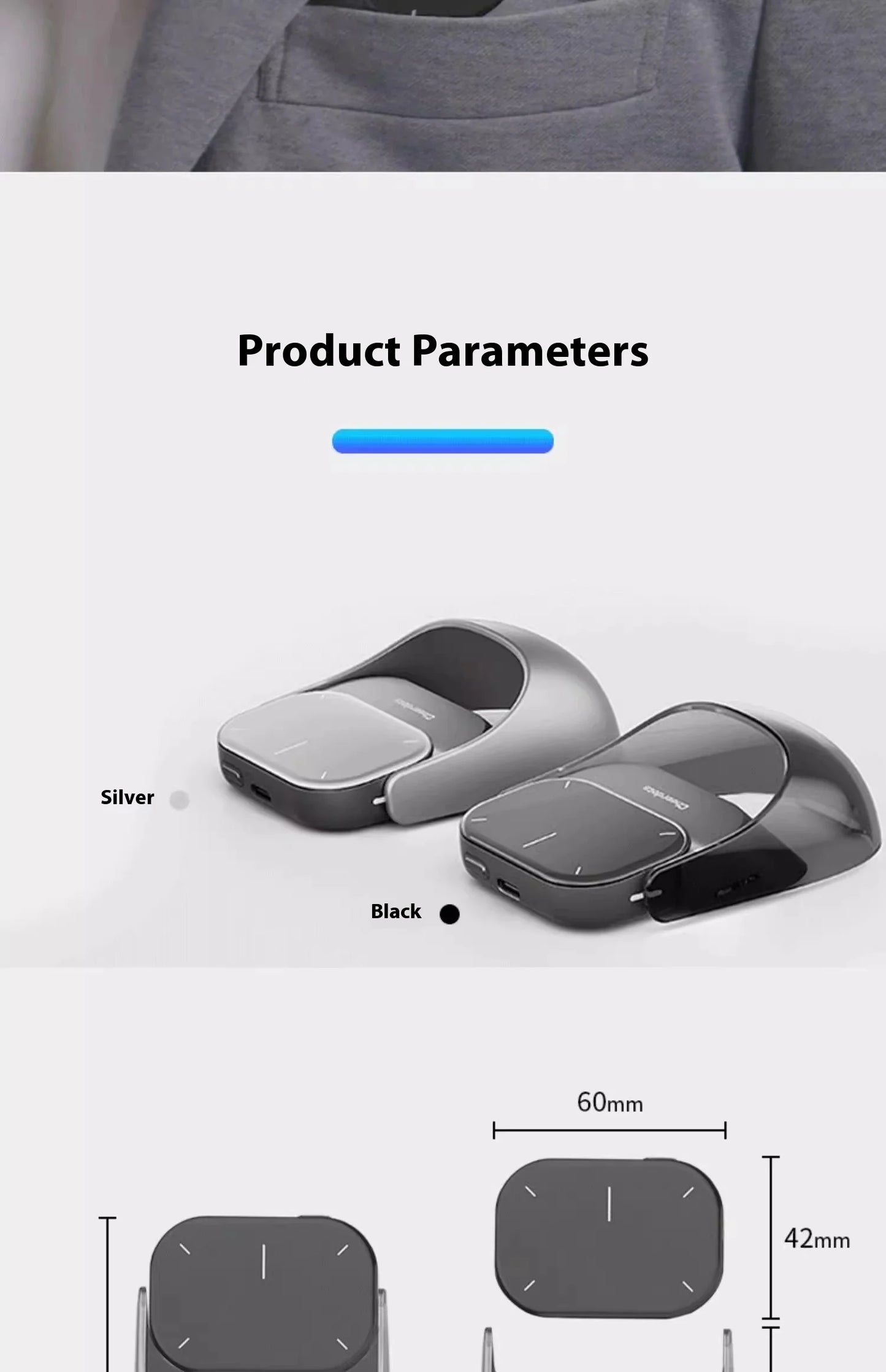 Cheerdots 2 Air Mouse Wireless Detachable All-in-one Pocket Air Mouse I Recording ChatGPT Enabled Mouse Customized Gaming Mouse