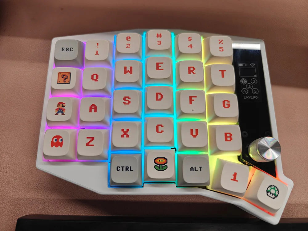 Sofle Split Keyboard Bluetooth Dual Mode Zmk Scheme RGB Hot Swap Custom with View Directional Rocker Knob Screen Keyboard