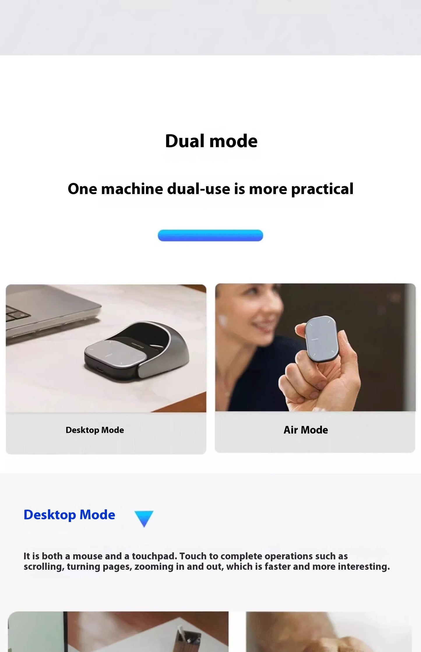 Cheerdots 2 Air Mouse Wireless Detachable All-in-one Pocket Air Mouse I Recording ChatGPT Enabled Mouse Customized Gaming Mouse