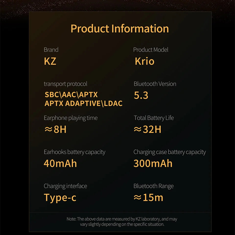 KZ Krio TWS Lossless headphones Sound quality Dual motor Redefines Professional-grade audio Bluetooth 5.3 headphones