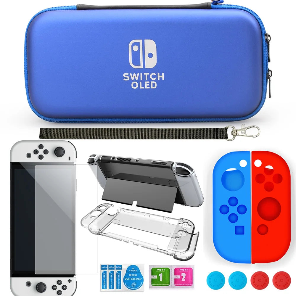 For Nintendo Switch Oled Case storage bag Pack Game Accessories Kit Hard Shell Travel Storage Bag JoyCon Protective Cover Grip