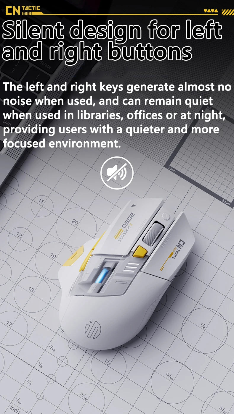 Inphic A9 Explorer Wireless Gaming Mouse 500mA Battery Level Display Ergonomic Rechargeable Silent Bluetooth Office Mouse