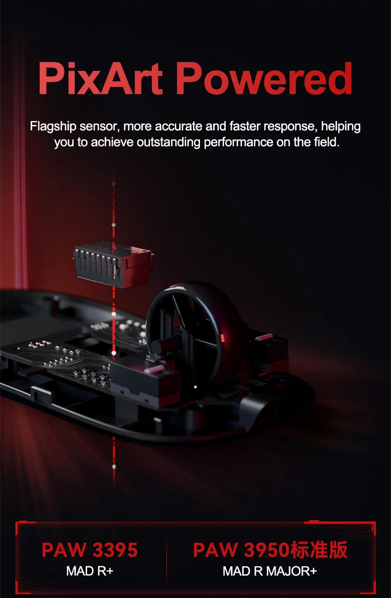 ATK VXE MAD R/R MAJOR  Ultra-lightweight E-sports Gaming Mouse Wireless Dual-Mode PAW3395/3950 Ergonomic Mice Standard 8K