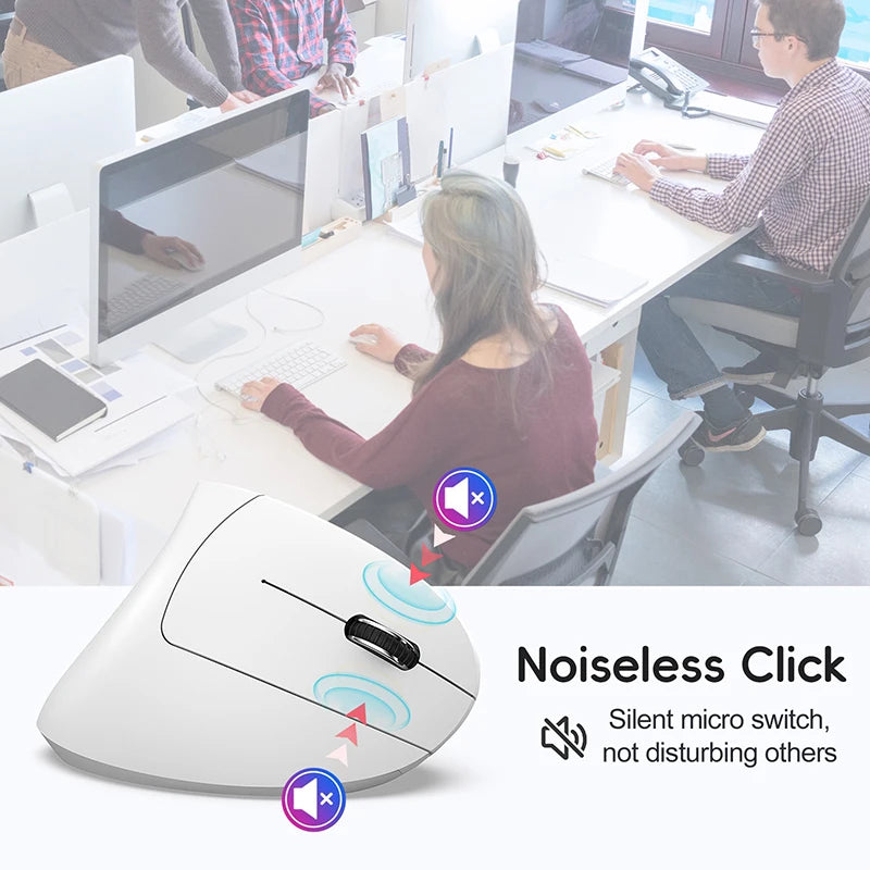 Xiaomi Vertical Mouse 2.4g+bt5.1 Dual-mode Wireless Mice Mute Prevention Mouse Hand 6d Rechargeable Type-c 2400dpi Gaming Mouse