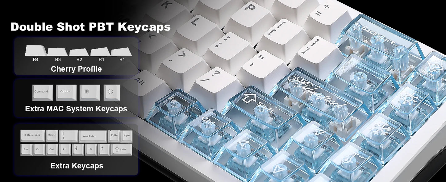 YUNZII AL65 QMK/VIA Aluminum Mechanical Keyboard, Custom RGB Wireless Gaming Keyboard, Hollow Design Gasket Hot Swap Keyboard