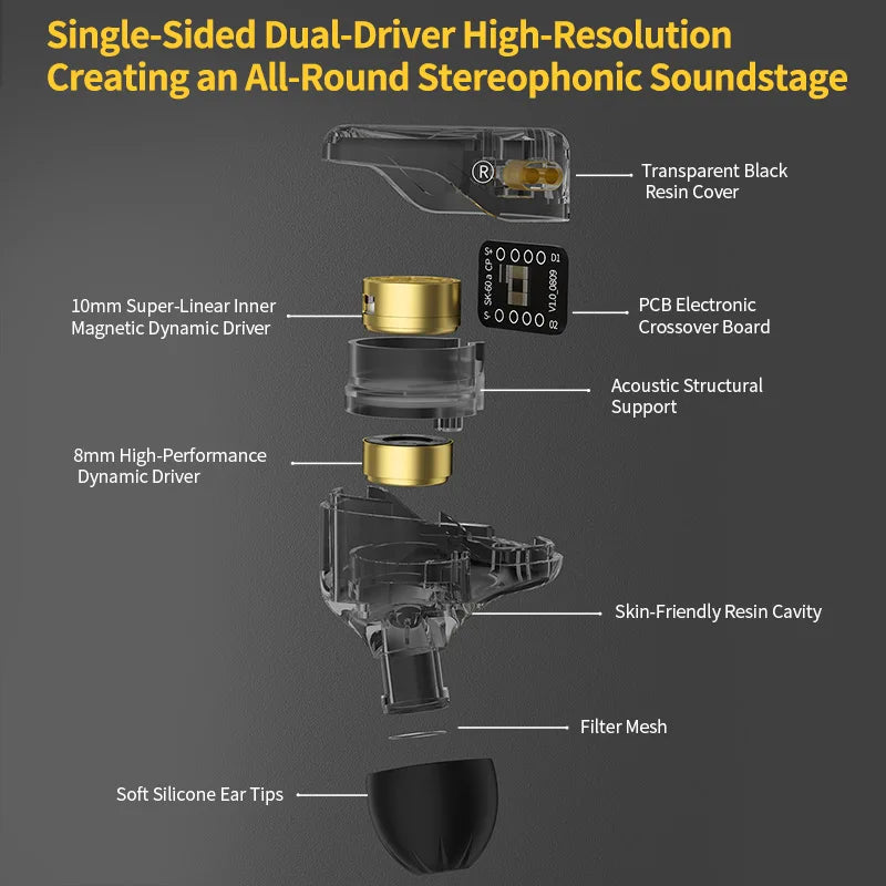 KZ Merga Bass Headphones HIFI noise-cancelling sports in-ear headphones New arrival!