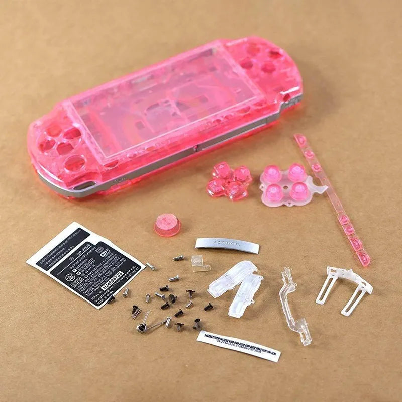 1SET For PSP 2000 Full Housing Shell Cover Case with Button Kit Replacement Label Sticker Top Bottom Faceplate for PSP2000 Game