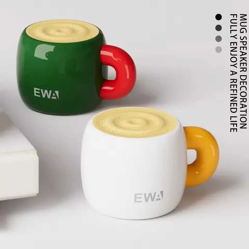 EWA A163 Wireless Bluetooth 5.4 Speaker Cup Type Bass Sound IP67 Waterproof Mini Metal MP3 Player with 700mAh HiFi Sound