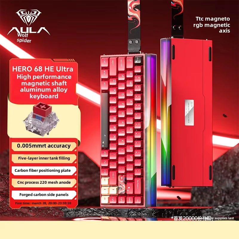 New AULA HERO 68HE/ULTRA INSTOCK Magnetic Switch Gaming Keyboard&Mouse E-sport Custom Mechanical Wired Keyboard Accessories