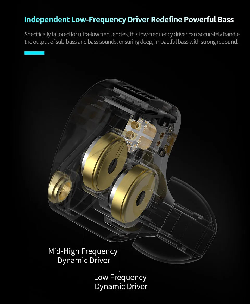 KZ Castor PRO Wired In-Ear Earphones Dynamic Drivers High-end Tunable Earphones HIFI Sound IEM Bass Headphones Gaming Headset