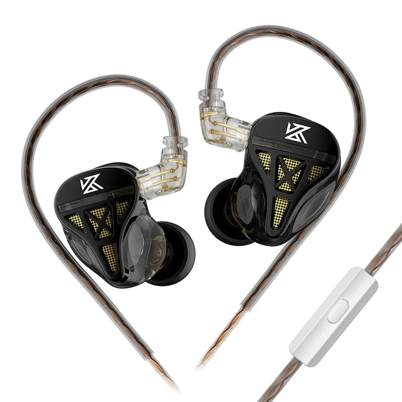 KZ DQS Metal Wired Earphones In Ear Monitor Earbuds Headset HiFi Sport Game Music Headphones With Microphone Detachable Cable