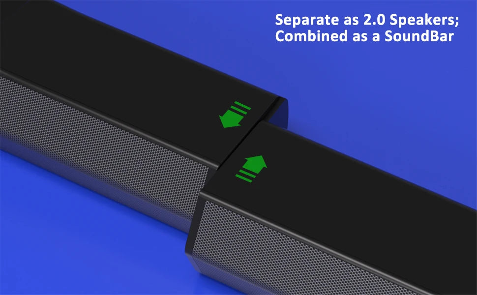 Jeecoo M20 Bluetooth Computer Speakers for PC Desktop Monitor, Wired USB-Powered,Combine/Separate to Customize Your Desk