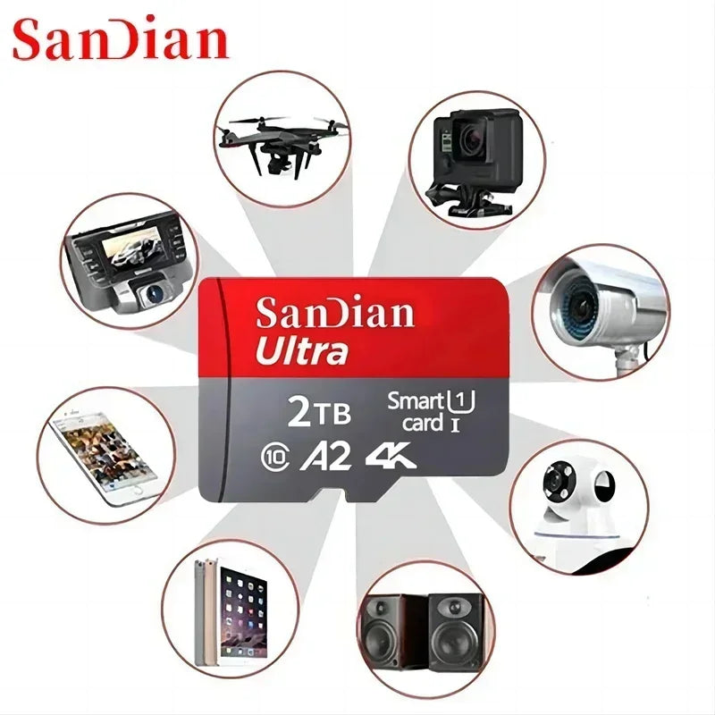 High Capcity Memory SD Card 512GB 256GB Micro TF Flash Card 1TB 2TB Rugged Memory Card Class10 Fast SD Cards For Phone PC Tablet