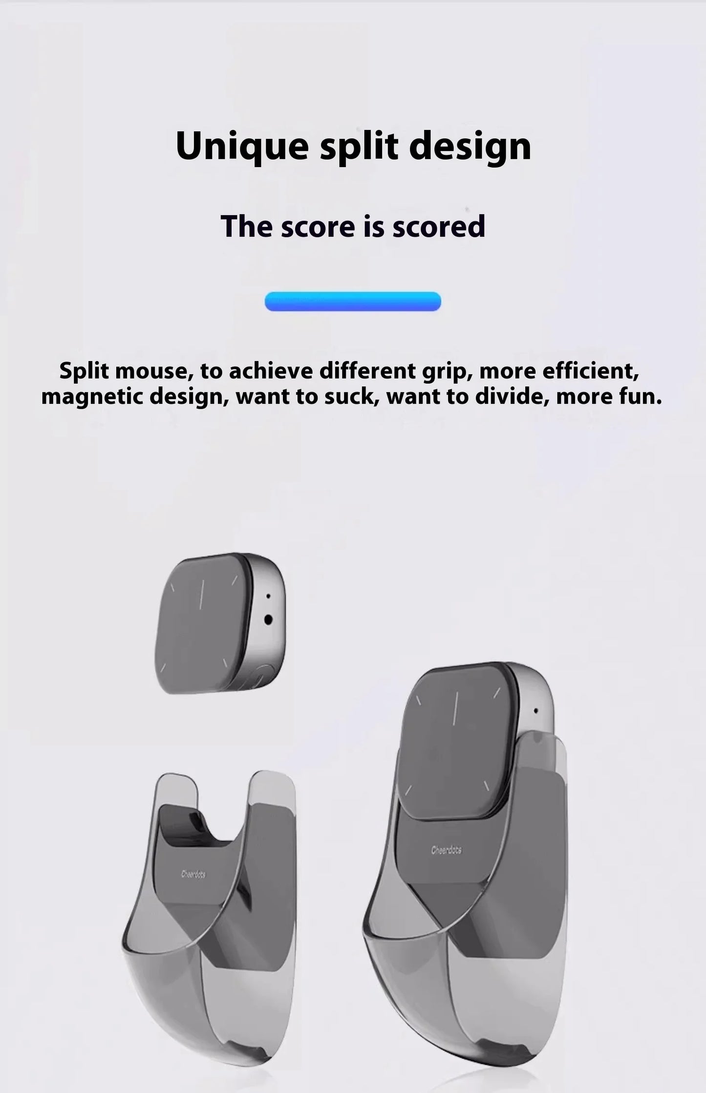 Cheerdots 2 Air Mouse Wireless Detachable All-in-one Pocket Air Mouse I Recording ChatGPT Enabled Mouse Customized Gaming Mouse