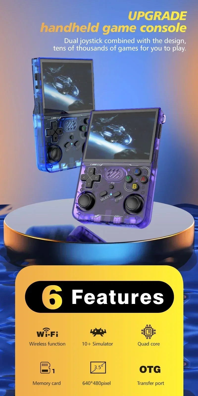 BOYHOM 256G R36XX Hand-held Game Consoles Video player 3.5-inch IPS 640*480 Screen Retro Game Player 3000 mAh128G/64G Games