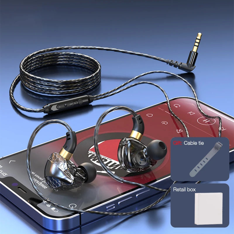 EARDECO Auriculares 3.5mm Wired Headphones Bass Wired Earphone Headphone Stereo Sport Headphone Headset with Mic Earphone Wire