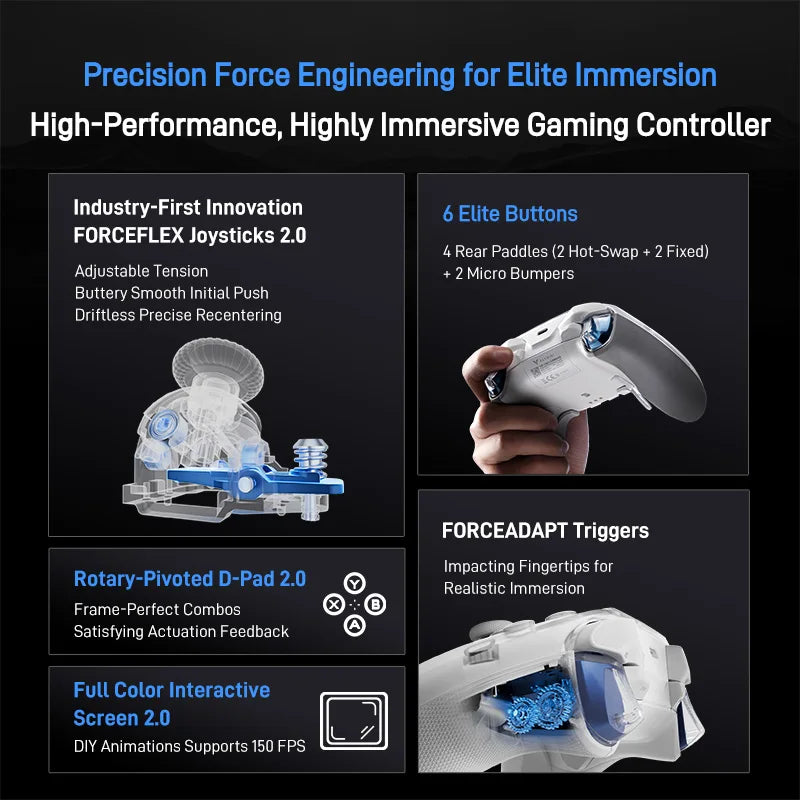 Flydigi APEX5  Elite Wireless Bluetooth Gaming Controllers Power Feedback gamepad For PC/Switch/Andriod/iOS