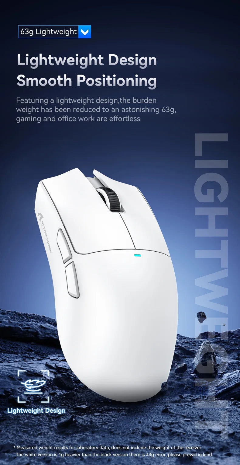 Attack Shark X11 Wireless mouse, three-mode connection 2.4GHz/ wired/Bluetooth PAW3311 22000DPI RGB magnetic charging dock mouse