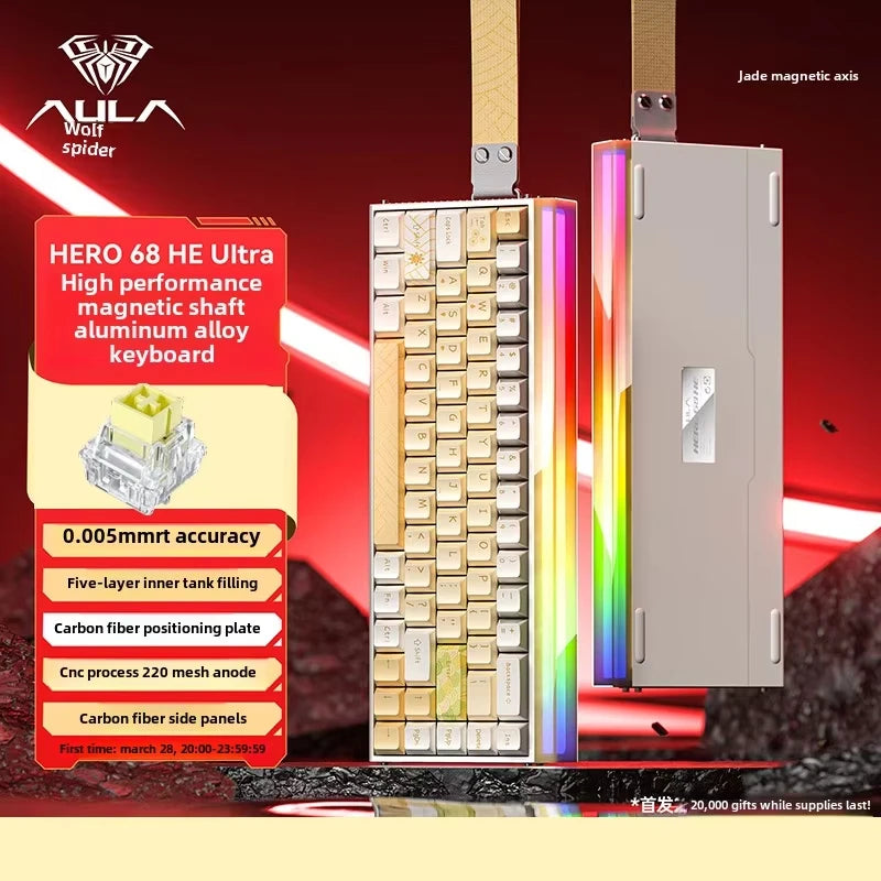 New AULA HERO 68HE/ULTRA INSTOCK Magnetic Switch Gaming Keyboard&Mouse E-sport Custom Mechanical Wired Keyboard Accessories
