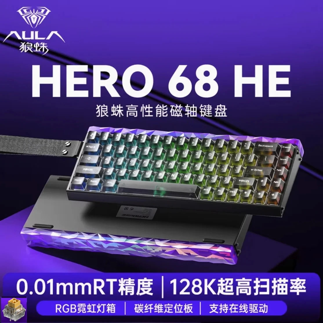 New AULA HERO 68HE/ULTRA INSTOCK Magnetic Switch Gaming Keyboard&Mouse E-sport Custom Mechanical Wired Keyboard Accessories