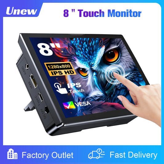 8 inch  Touch Monitor 1280x800P 16:10 Widescreen Ratio HDMI Interface for  DIY Projects Surveillance Display
