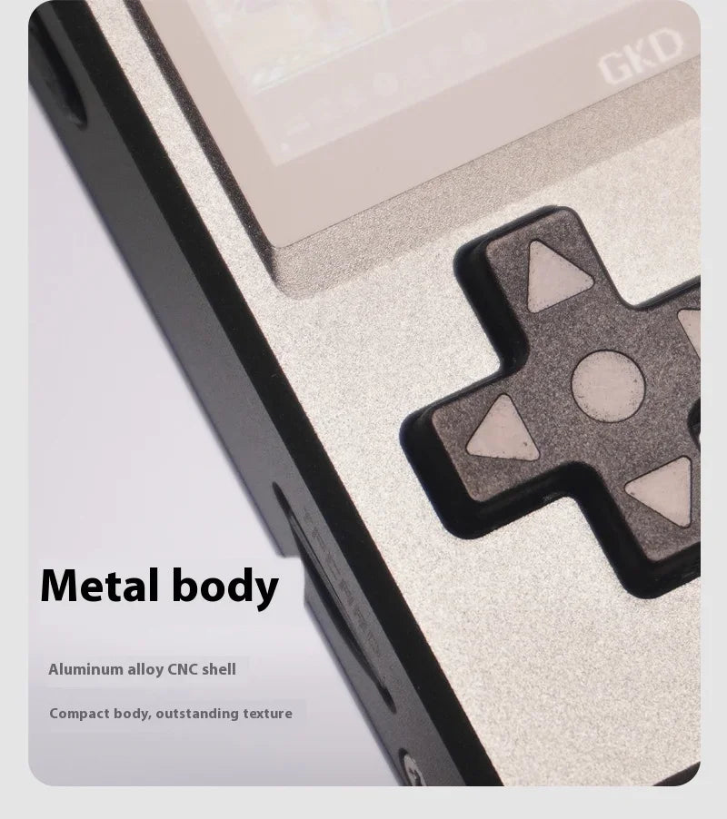 GKD Pixel2 Retro Handheld Game Console Portable Game Console 640x480Ips Rk3326s Metal CNC Body 2.4" IPS Screen Man Birthday Gift