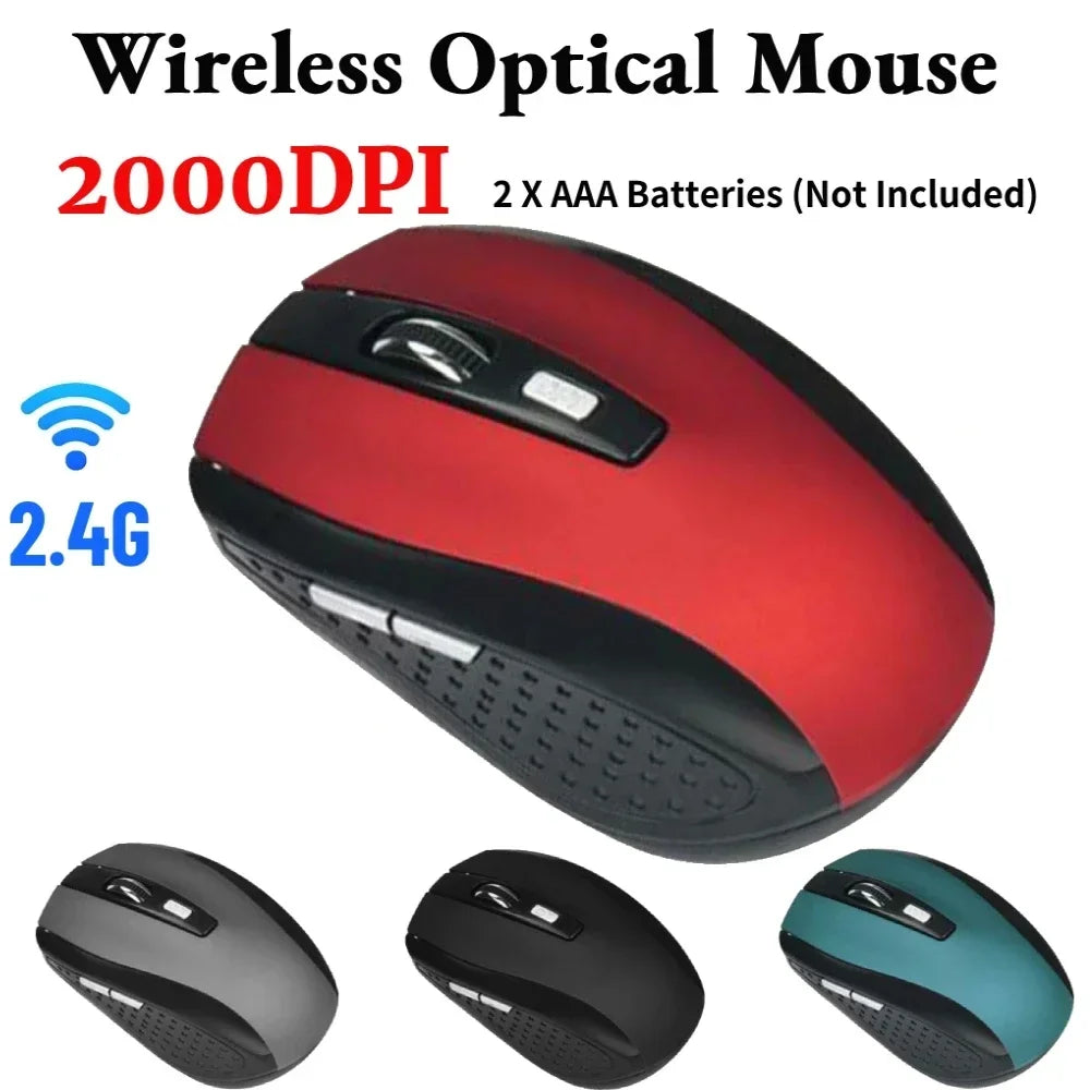 Computer Mouse Wireless USB Adjustable Gamer Gaming 6 Button Optical  2.4 USB Receiver for Computer PC Accessories