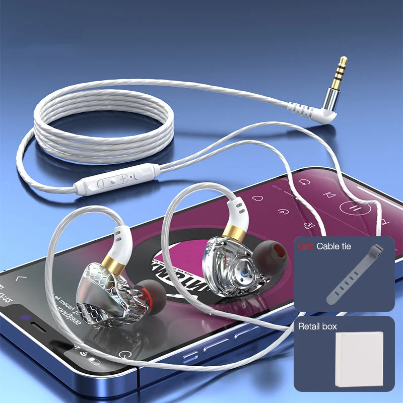 EARDECO Auriculares 3.5mm Wired Headphones Bass Wired Earphone Headphone Stereo Sport Headphone Headset with Mic Earphone Wire