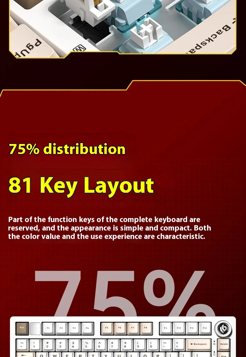 LEOBOG Hi75C 3Mode/wired Mechanical Keyboard Kit RGB Keyboard Kits Gasket Gamer Aluminum Alloy Hot Swap Custom Gaming Keyboards