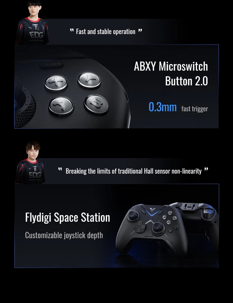 Flydigi Vader 4 Pro Gaming Controller With Hall Rocker Athletic Vibrate Trigger Switch 1000Hz Gamepad For Mobile Switch TV PC