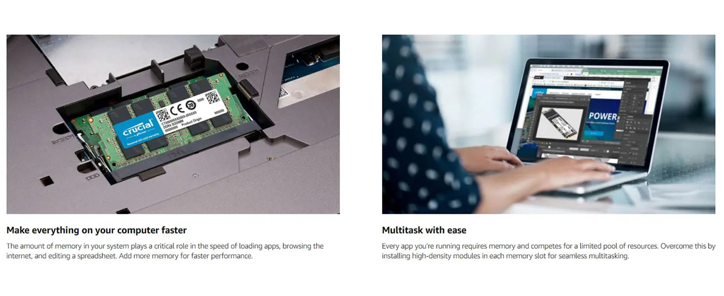 Crucial DDR3 DDR3L RAM 8GB 4GB 2GB 1066MHz 1333MHz 1600MHz PC3-12800 10600 204Pins 1.35V 1.5V Laptop SODIMM Memory For Notebook