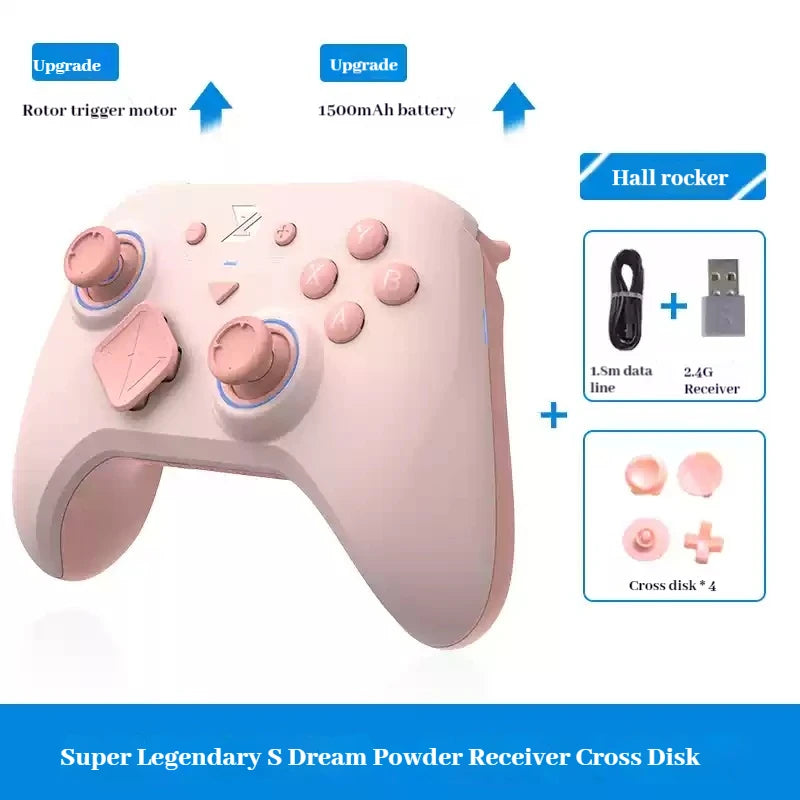 ZD Super Legend S Gaming Controller Wireless Bluetooth Hall Remote Sensing Rgb Motor Apex Switch Pc Android e-sport Gamepad