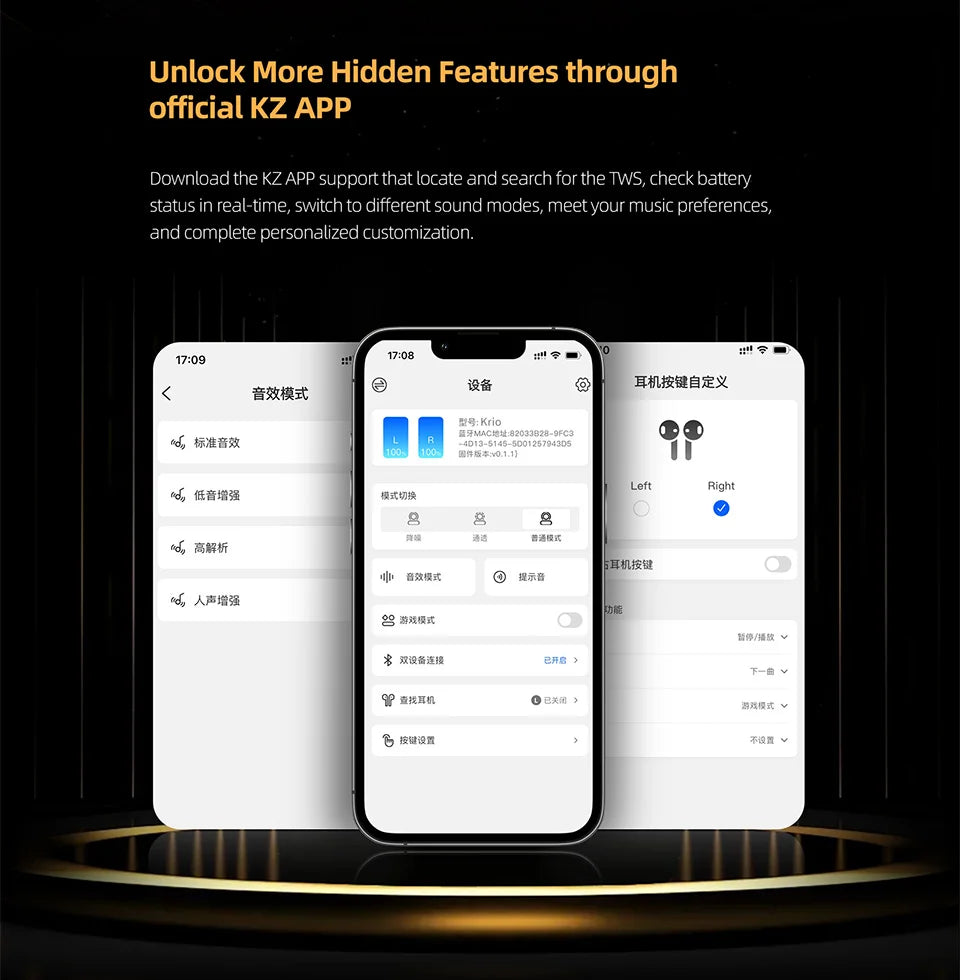 KZ Krio TWS Lossless headphones Sound quality Dual motor Redefines Professional-grade audio Bluetooth 5.3 headphones
